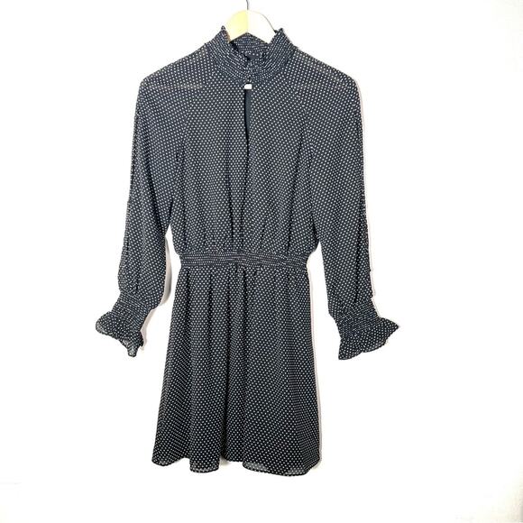 RACHEL Rachel Roy Dresses & Skirts - Rachel Roy black polka dot long sleeve pleated dress size small S B128
